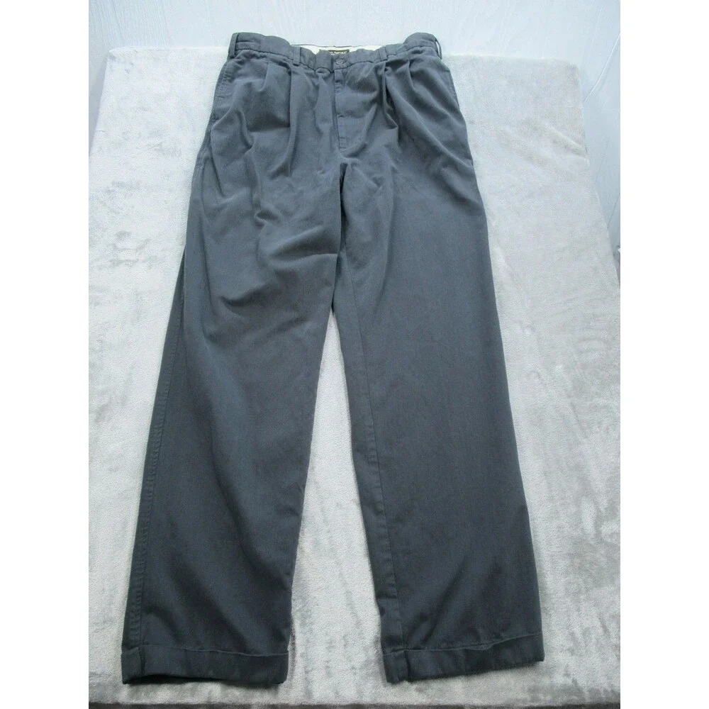 Banana Republic Pants Men Sz 40 Long (Fits 33 x 33) Gray Pleated Front